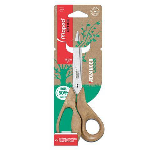 Illustration de : Ciseau advanced wood 18 cm asymétrique - Maped