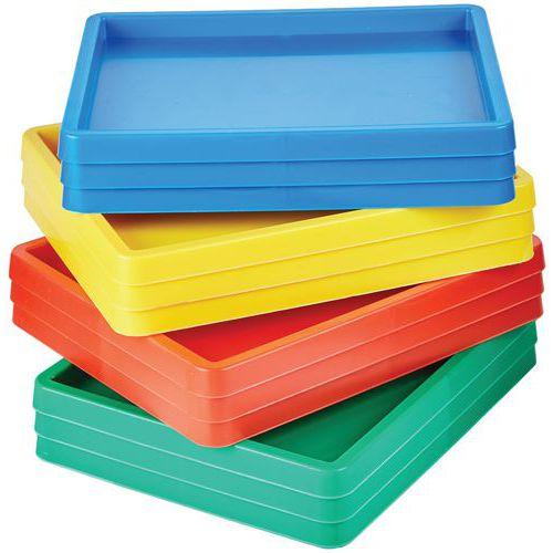 Illustration de : Mini plateau en plastique résistant - Lot de 12 assortis - Classmates