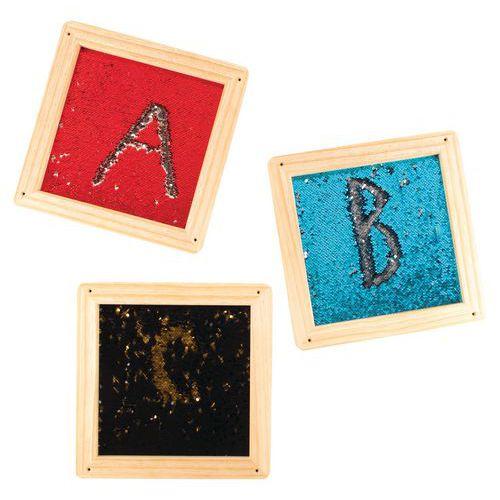 Illustration de : Cadre sensoriel à paillettes tactile - 3 pièces - Hope Education