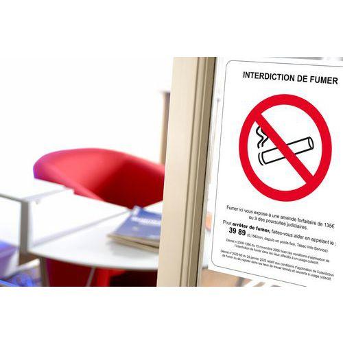 Illustration de : Pictogramme Interdiction de fumer rigide - A4