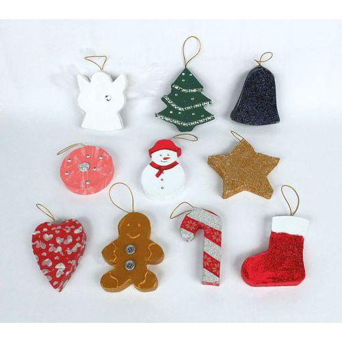 Illustration de : Lot 10 formes noël carton assorties à suspendre