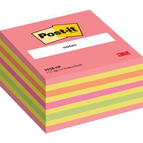 Illustration de : Cube 450 feuilles 76x76 mm couleurs énergie intense - Post-it