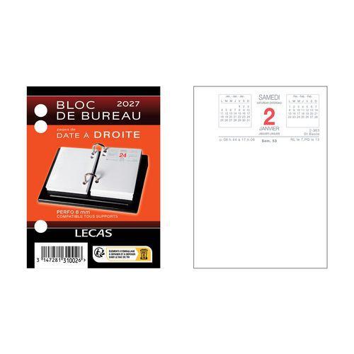 Illustration de : Bloc éphéméride 2027 date à droite - Lecas