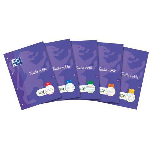 Illustration de : Feuilles mobiles perforées pour DYS A4 100 pages - Oxford