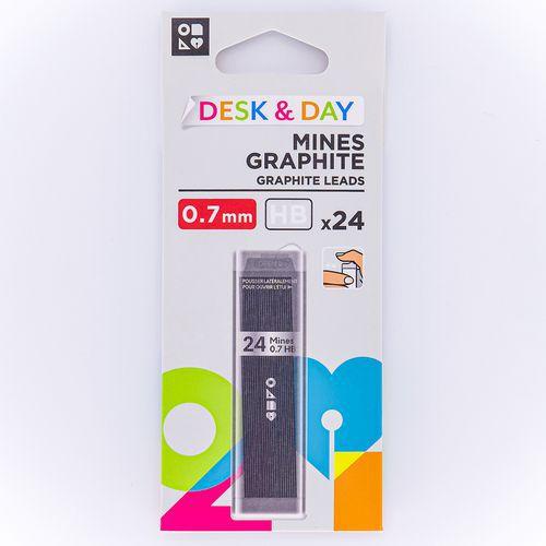 Illustration de : Etui 24 mines 0,7 mm - Desk & Day