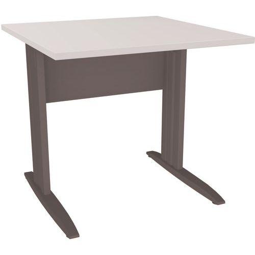 Illustration de : Table en pied L avec carter 80 cm - Idol - Eol