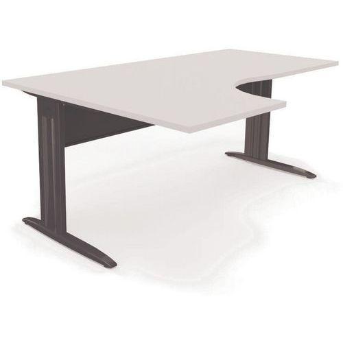 Illustration de : Bureau compact 90 degrés asymétrique L.180 cm Idol - Eol