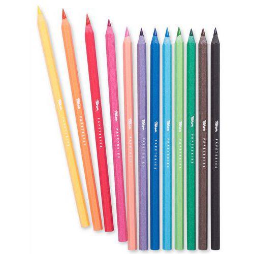 Illustration de : Etui de 12 crayons couleurs 18 cm résine - Pichon