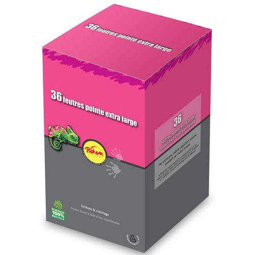 Illustration de : Pot 36 feutres couleurs assorties - Pichon