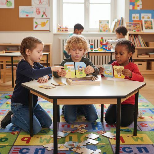 Illustration de : Encastrement à étages - kimi va à l'école-Nathan