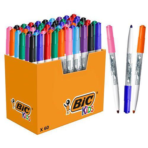 Illustration de : Classpack 60 feutres velleda pointe ogive moyenne - Bic