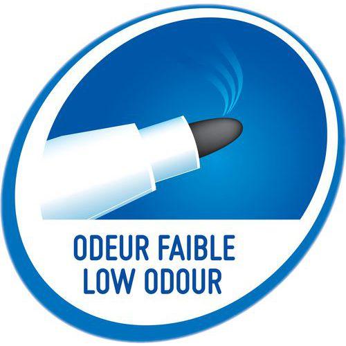 Illustration de : Pack collectivité 48 feutres velleda pointe fine encre bleue - Bic