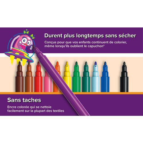 Illustration de : Etui 12 feutres couleurs assorties Visa pointe fine 880 - Bic