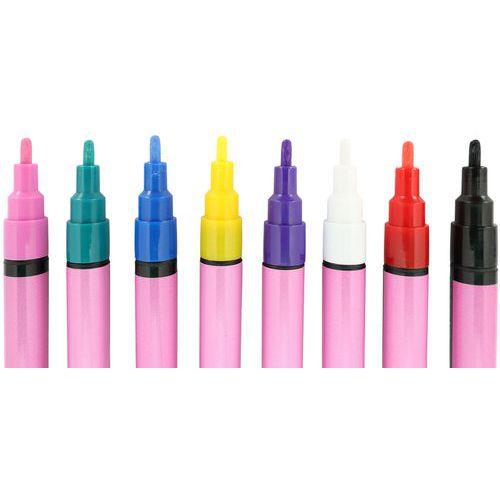 Illustration de : Pochette de 8 feutres pointe fine - Pichon