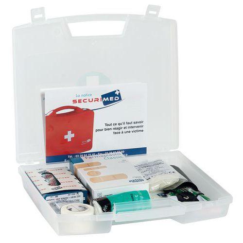 Illustration de : Trousse de secours URGENCE, valise avec poignée soin pour 5 personnes