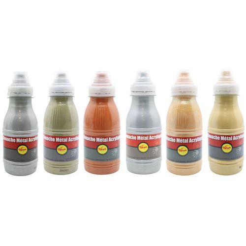 Illustration de : Flacon 250 ml gouache métal acrylique - Pichon