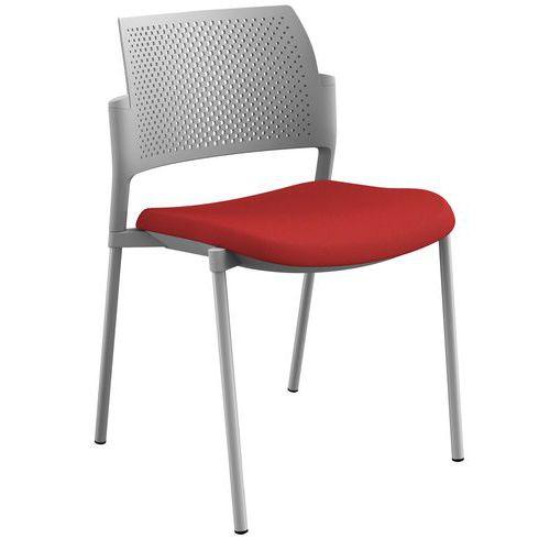 Chaise Kyos dos polypropylène gris assise tissu Sokoa thumbnail image 1