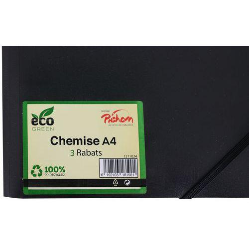 Illustration de : Chemise polypropylène recyclé élastique et rabats A4 4/10e - Pichon