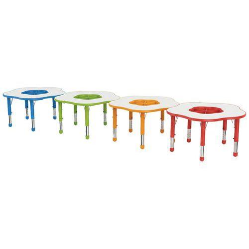 Illustration de : Table Clémence plateau fleur avec bac - Manutan Expert