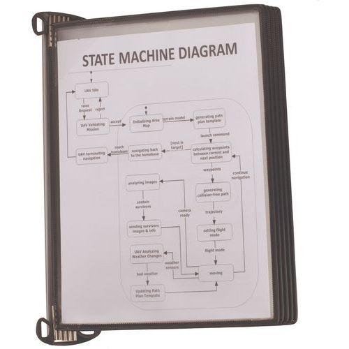 Illustration de : Support mural avec poche A4 - Magnétique - Tarifold