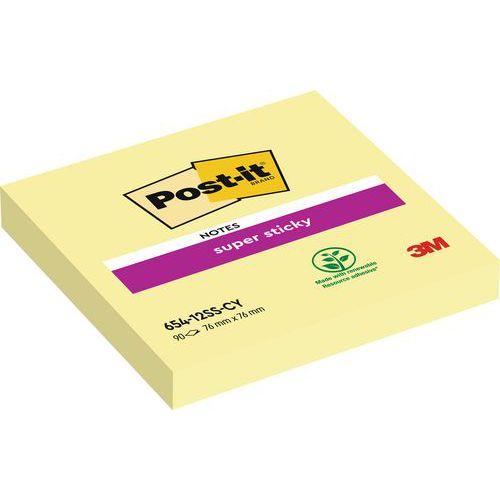 Bloc 90 feuilles 76x76 mm jaune Super Sticky thumbnail image 1
