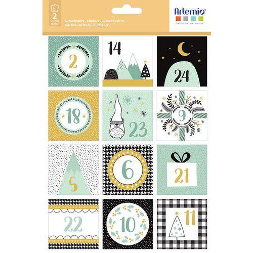 Stickers carrés en attendant noel (x24) thumbnail image 1