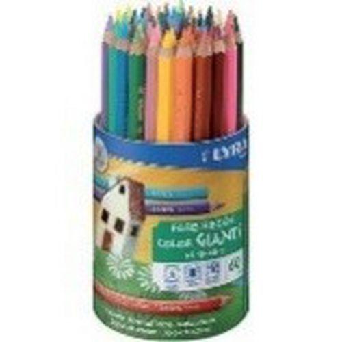 Illustration de : Pot 60 crayons de couleurs color giants - Lyra
