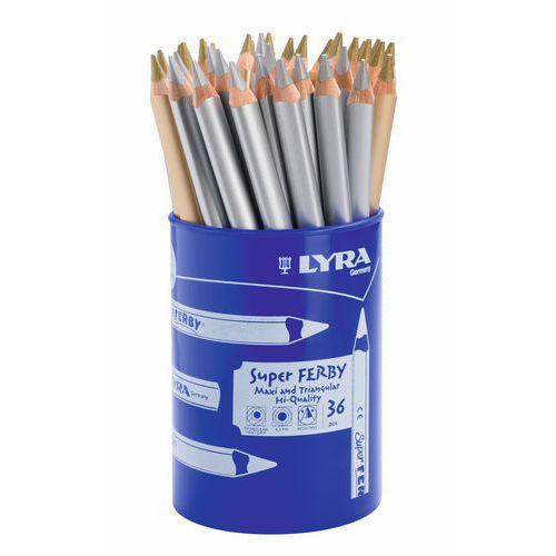 Illustration de : Crayon de couleurs gros module métallisé - Lyra
