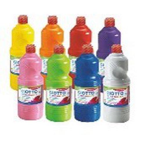 Illustration de : Lot 8 flacons 1 litre gouache couleurs complémentaires - Giotto