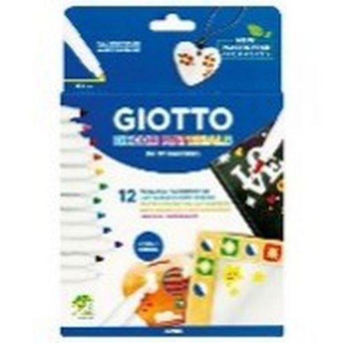 Illustration de : Etui 12 feutres décor materials - Giotto