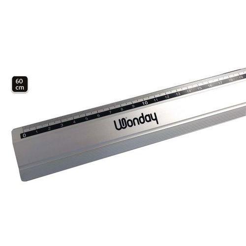 Illustration de : Règle de coupe 60 cm aluminium antidérapante bord coupe inox - Wonday