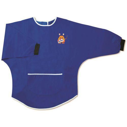Illustration de : Tablier enfant en nylon 6/8 ans manches longues poche ventrale -Wonday