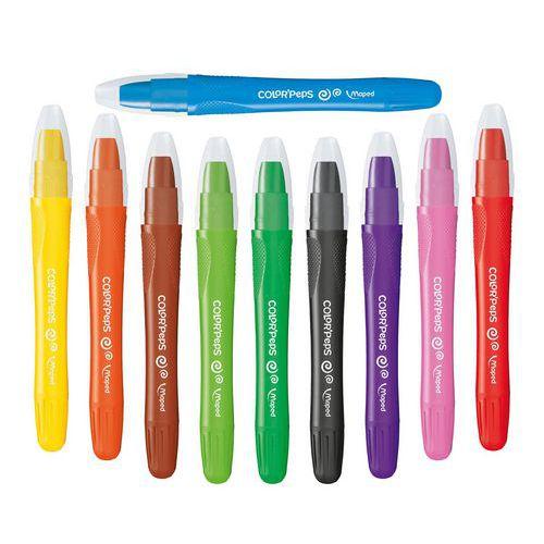 Illustration de : Boîte plastique de 10 crayons gel aquarellable couleurs ass - Maped