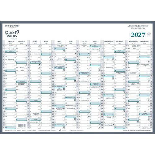 Illustration de : Calendrier mural Manager - 55x43cm - 12 mois - 2027 - Quo Vadis