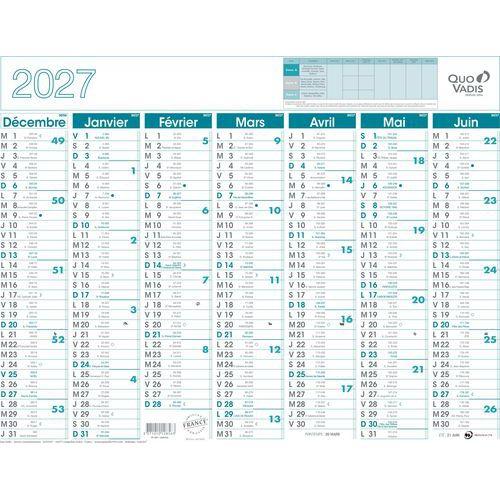 Illustration de : Calendrier banque Classic - 43x33,5 cm - Année 2027 - Quo Vadis
