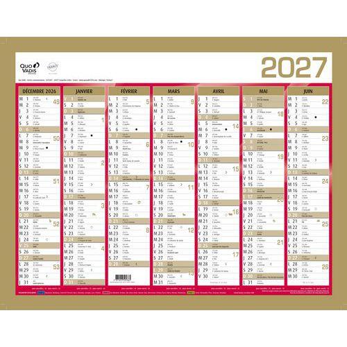 Illustration de : Calendrier mural banque - Or - 14 mois - 2027 - Quo Vadis