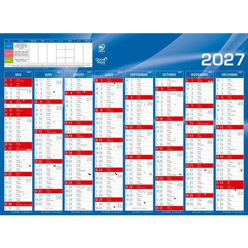 Illustration de : Calendrier banque 16 mois 2027 - 55x40,5 cm - Quo Vadis