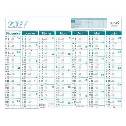 Illustration de : Calendrier banque Classic - 55x43 cm - Année 2027 - Quo Vadis