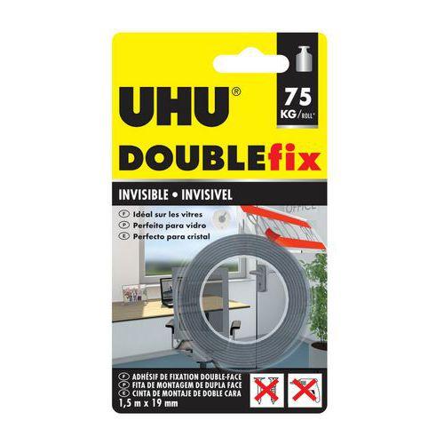 Illustration de : Ruban adhésif invisible double face extra fort 75kg, 1,50 mx19mm - Uhu