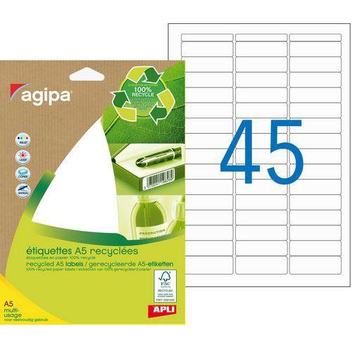Illustration de : Etui A5 de 630 étiquettes blanches multi-usages 12,8 x 38 mm - Agipa