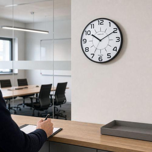 Illustration de : Horloge murale Pop - Noir - Unilux