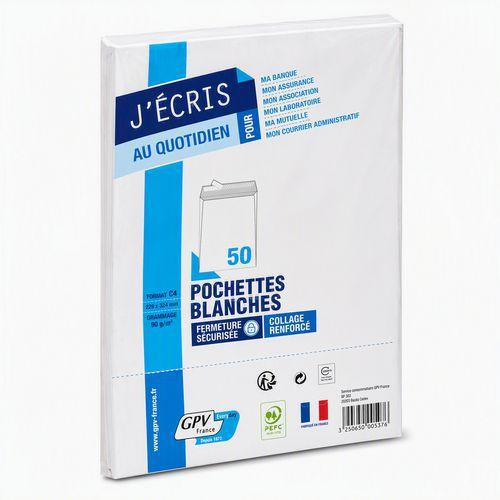 Illustration de : Enveloppe blanche autocollante siligom 229 x 324 mm 90 g - Gpv