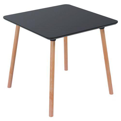 Table réunion Palas 80X80 cm pied hêtre plateau Noir thumbnail image 1