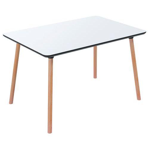 Table réunion Palas 80X120 cm pied hêtre plateau Blanc thumbnail image 1