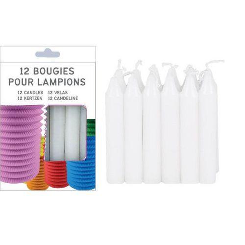 Illustration de : Bougie blanche pour lampions 10 x 1,3 cm