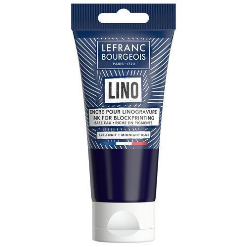 Illustration de : Tube encre linogravure 75 ml bleu nuit - Lefranc Bourgeois
