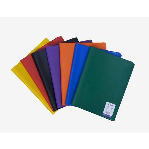 Illustration de : Reliure plastique 20 volets transparents A4 - Purple