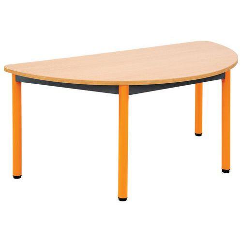 Table maternelle 1/2 lune 4 pieds tube Lise thumbnail image 1