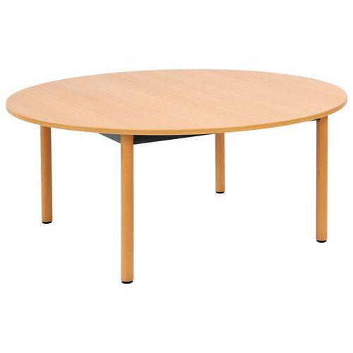Table Lise ronde pieds bois thumbnail image 1