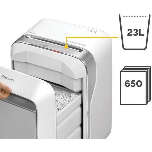 Illustration de : Destructeur de document LX 211 - Coupe Micro P5 - Fellowes